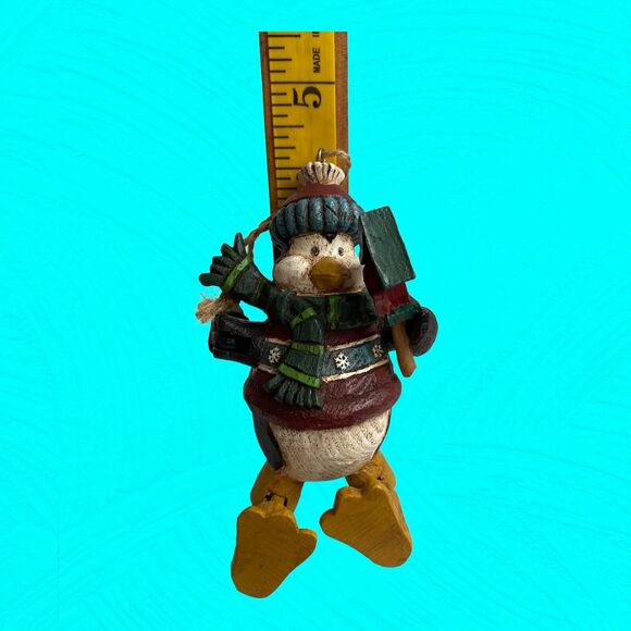 Anthropomorphic Penguin or Duck Christmas Ornament Jointed Arms, Legs Hat - Picture 6 of 6